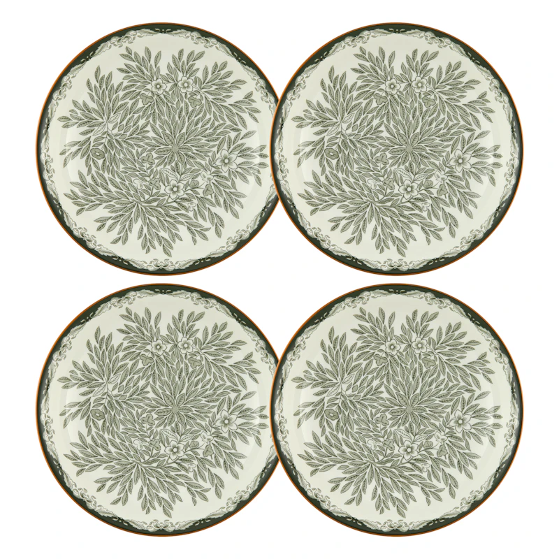 Ostindia Floris Deep Plate 22 cm 4-pack, Green
