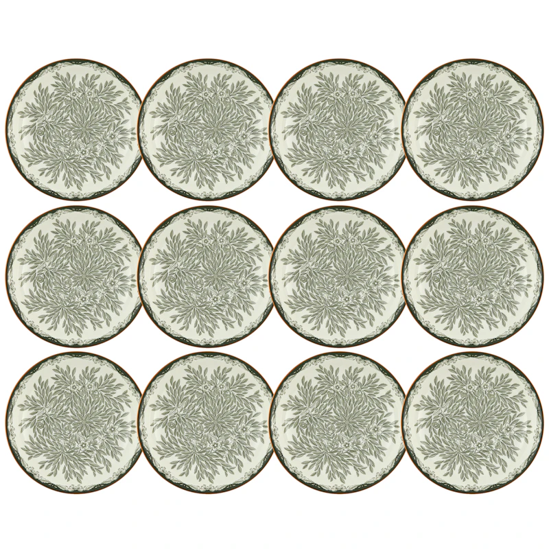 Ostindia Floris Deep Plate 22 cm 12-pack, Green