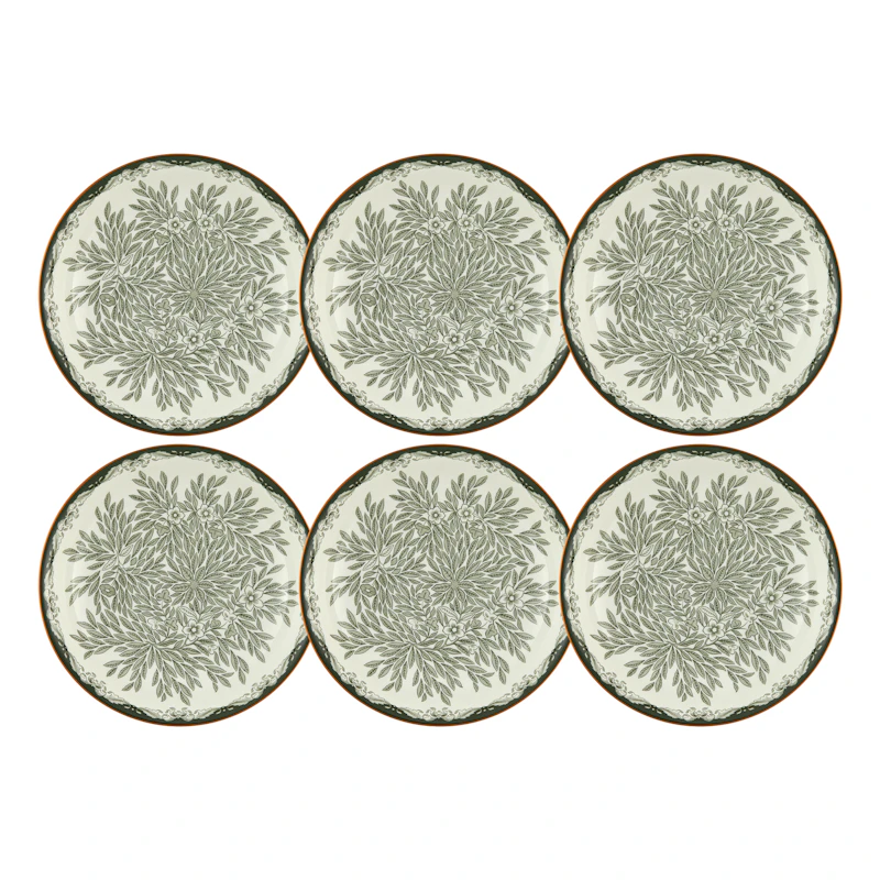 Ostindia Floris Deep Plate 22 cm 6-pack, Green