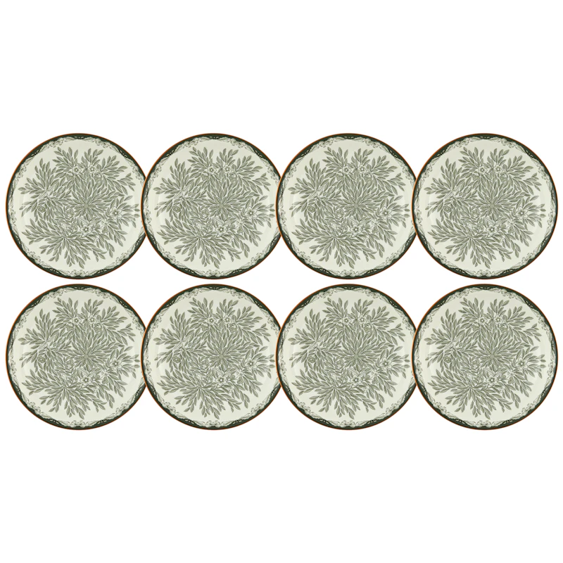 Ostindia Floris Deep Plate 22 cm 8-pack, Green