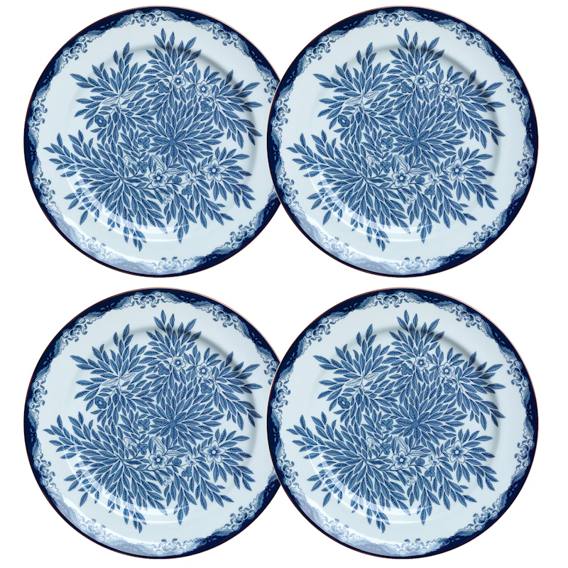 Ostindia Floris Plate 27 cm 4-pack, Blue