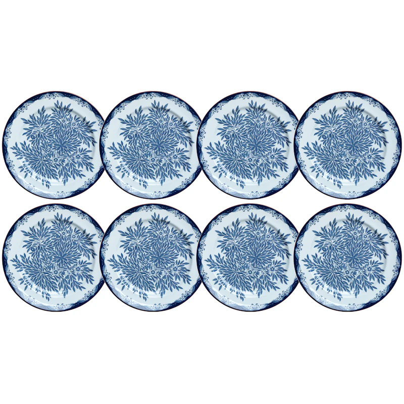 Ostindia Floris Plate 27 cm 8-pack, Blue