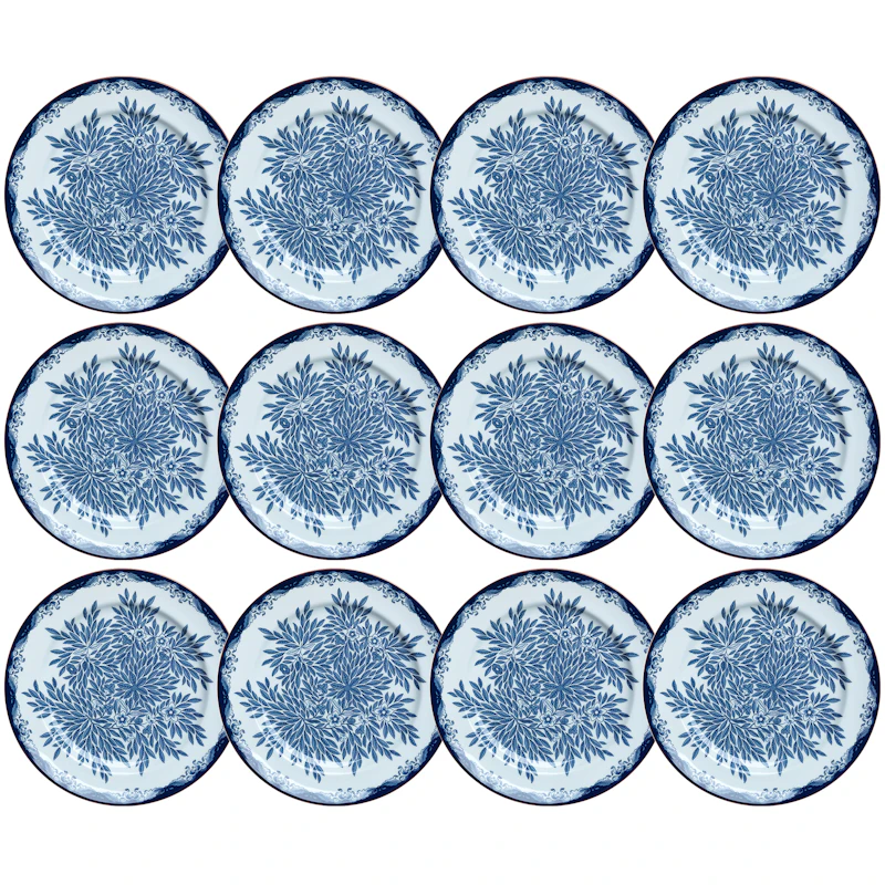 Ostindia Floris Plate 27 cm 12-pack, Blue