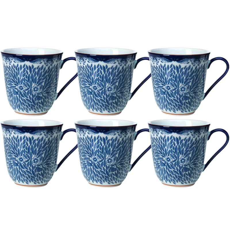 Ostindia Floris Mug 30 cl 6-pack, Blue