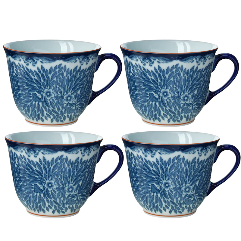 Ostindia Floris Mug 40 cl 4-pack, Blue
