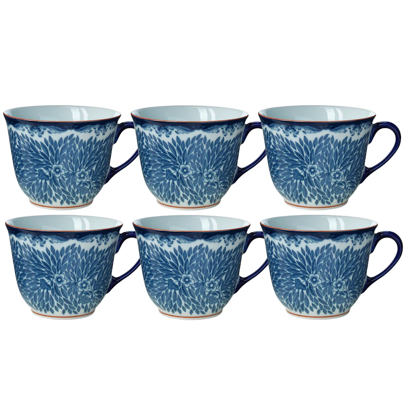 Ostindia Floris Mug 40 cl 6-pack, Blue