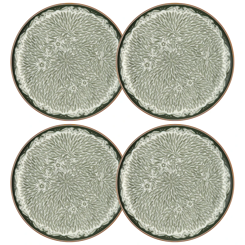 Ostindia Floris Plate 20 cm 4-pack, Green