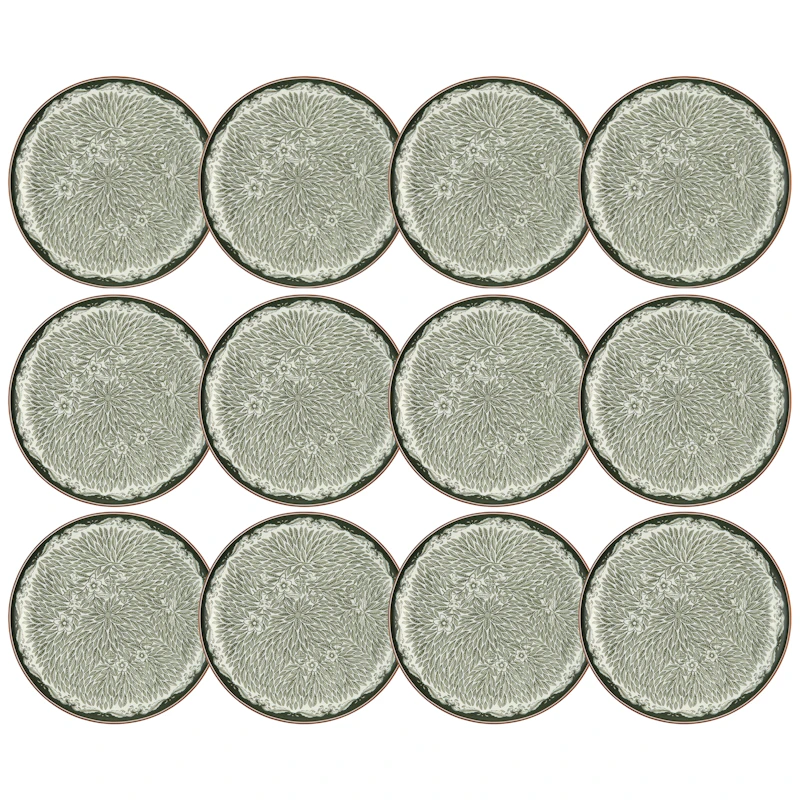 Ostindia Floris Plate 20 cm 12-pack, Green