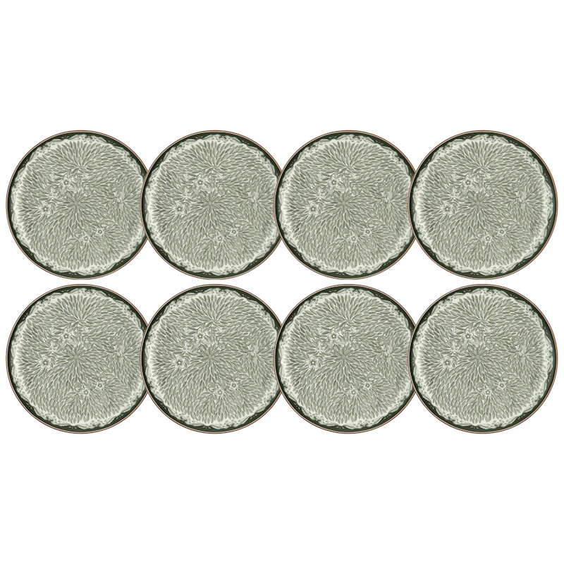 Ostindia Floris Plate 20 cm 8-pack, Green