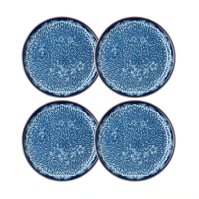 Ostindia Floris Plate 20 cm 4-pack, Blue