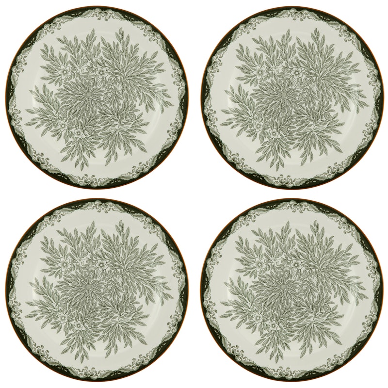 Ostindia Floris Plate 27 cm 4-pack, Green