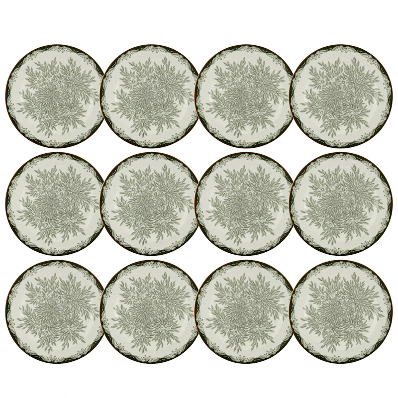 Ostindia Floris Plate 27 cm 12-pack, Green