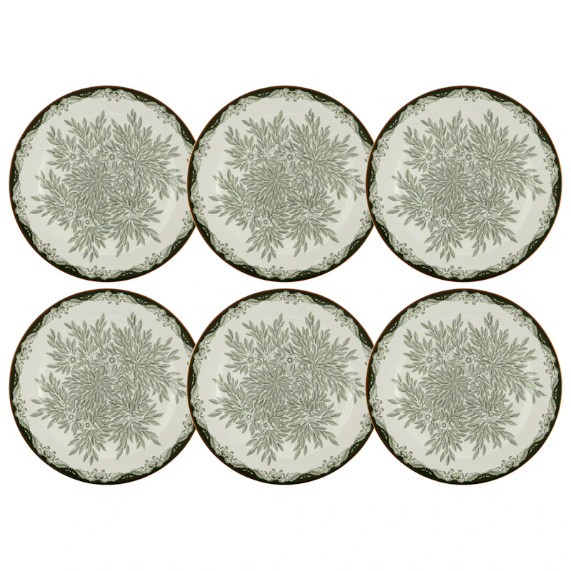 Ostindia Floris Plate 27 cm 6-pack, Green