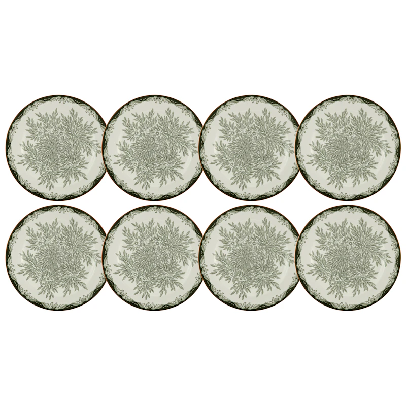 Ostindia Floris Plate 27 cm 8-pack, Green