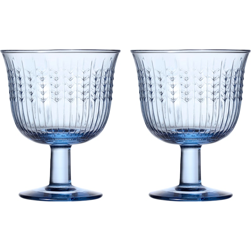 Swedish Grace Drinking Glass With Foot 28 cl 2-pack, Blue