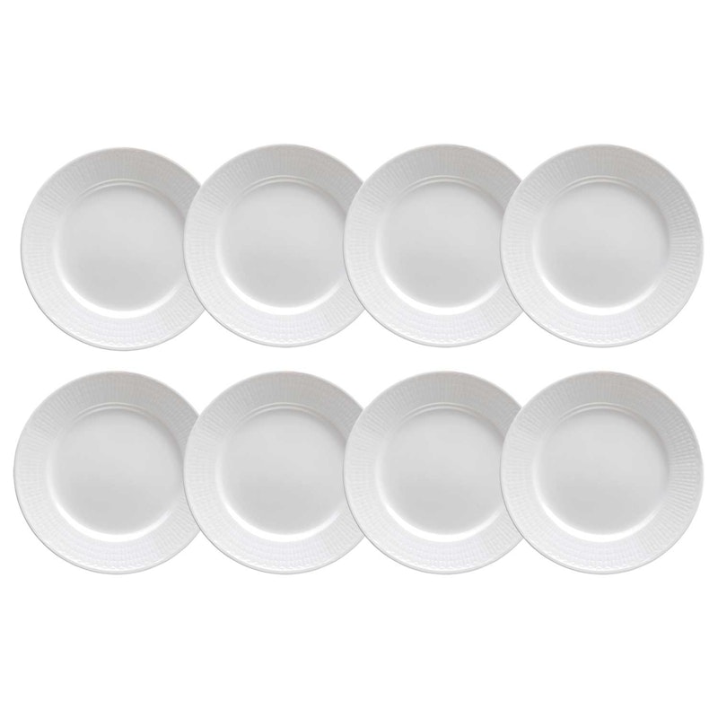 Swedish Grace Plate 21 cm Snow (White), 8 Pcs