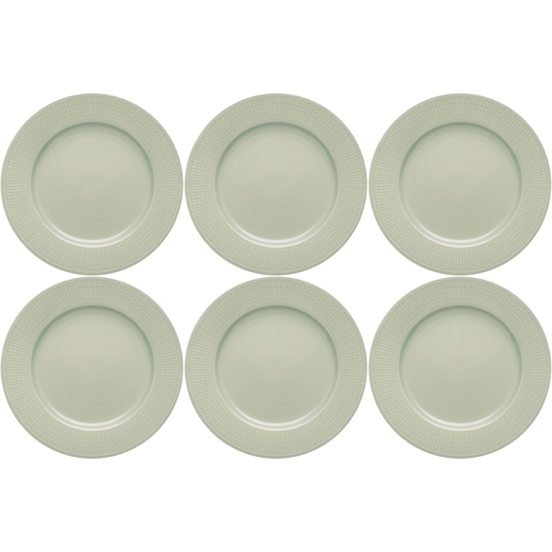 Swedish Grace Plate 21 cm 6-pack, Meadow (Light Green)