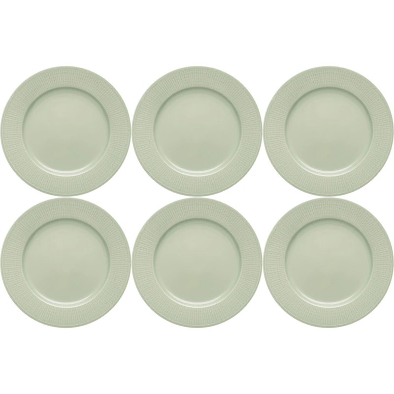 Swedish Grace Plate 27 cm 6-pack, Meadow (Light Green)