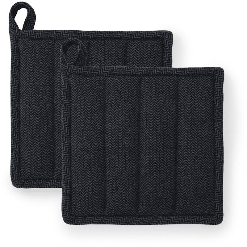 Garn Pot Holder 22x22 cm 2-pack, Dark Grey