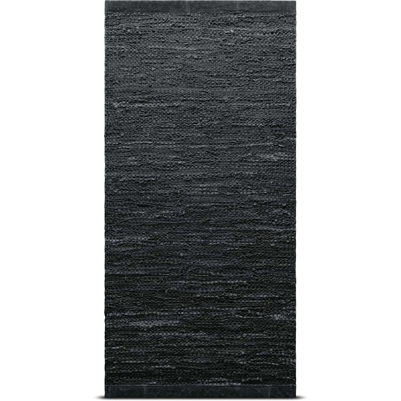 Leather Rug 140x200 cm, Dark Grey