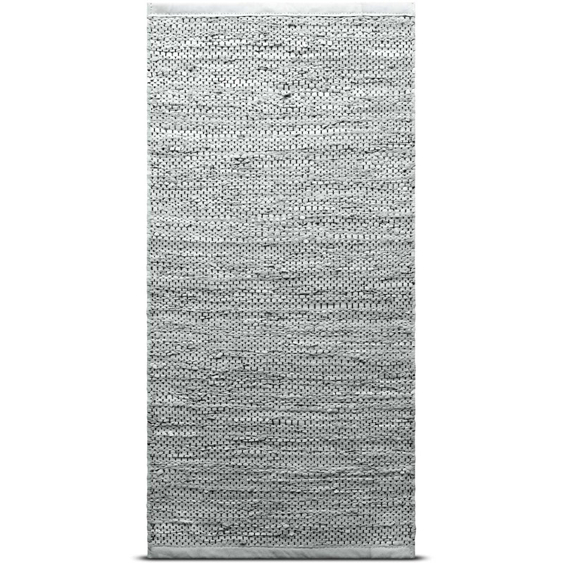 Leather Rug 140x200 cm, Light Grey