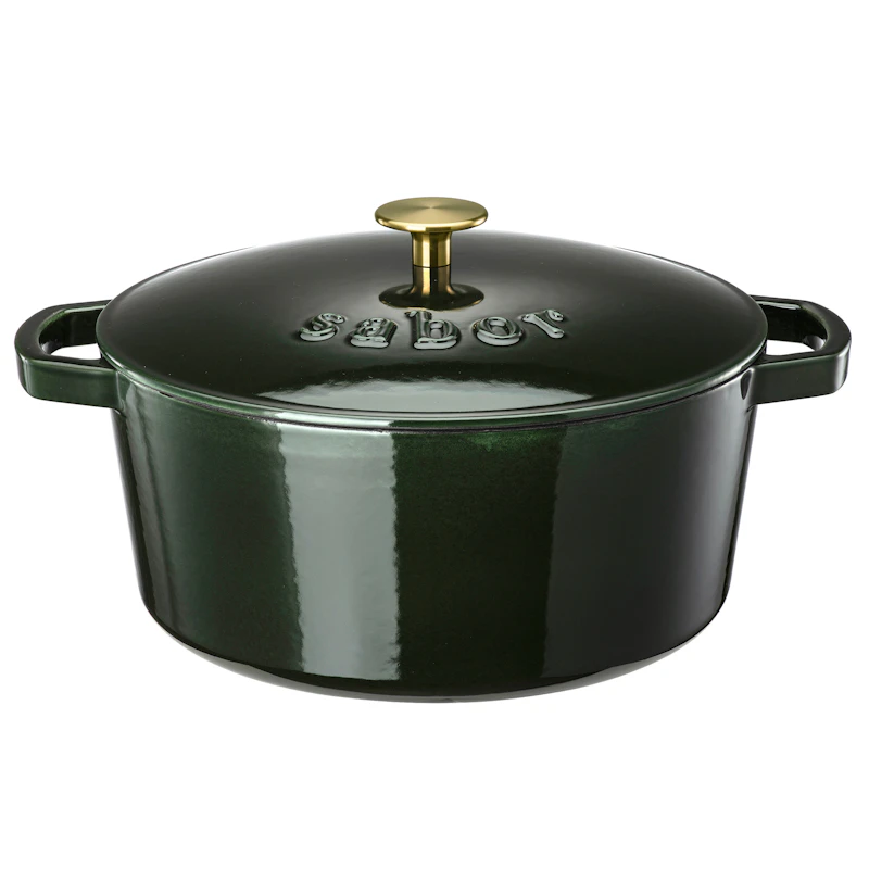Classic Cast Iron Pot 6,7 L, Shiny Green