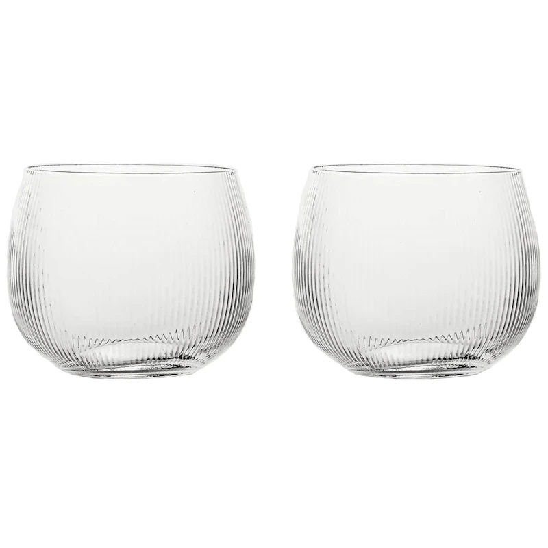 Blanka Drinking Glass Fluted 50 cl 2-pack, Clear