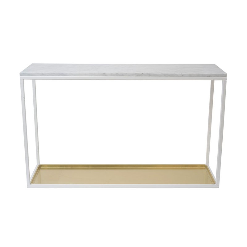 SideTable Marble/Brass, White