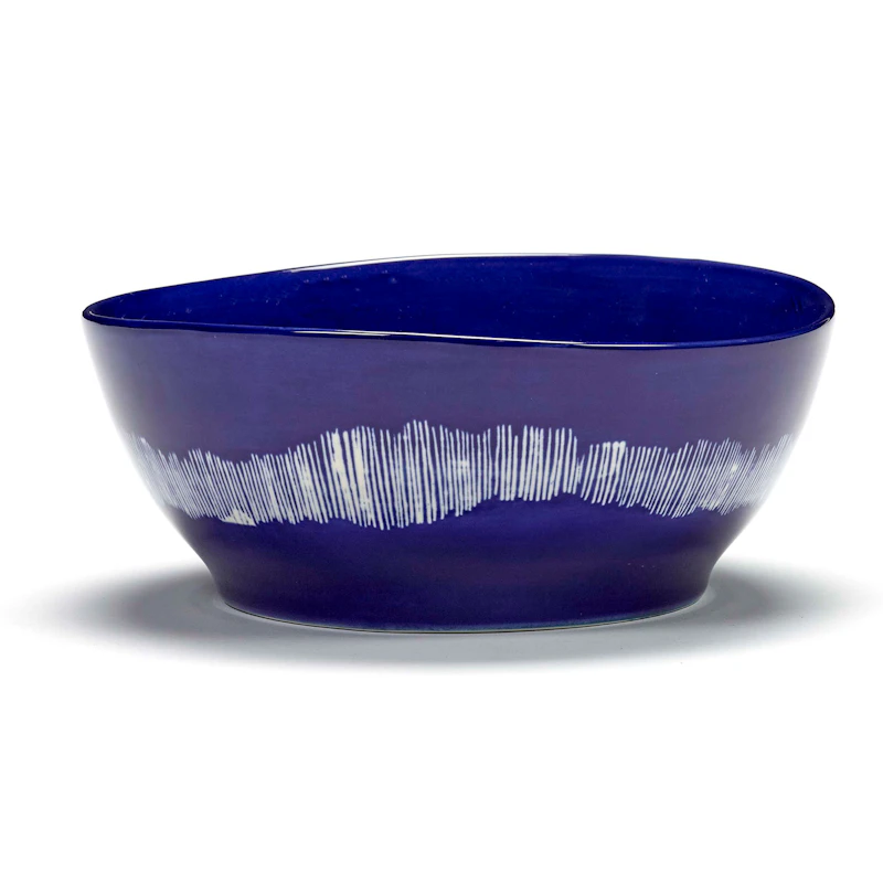 Feast Bowl 18 cm, Dark Blue / White Striped