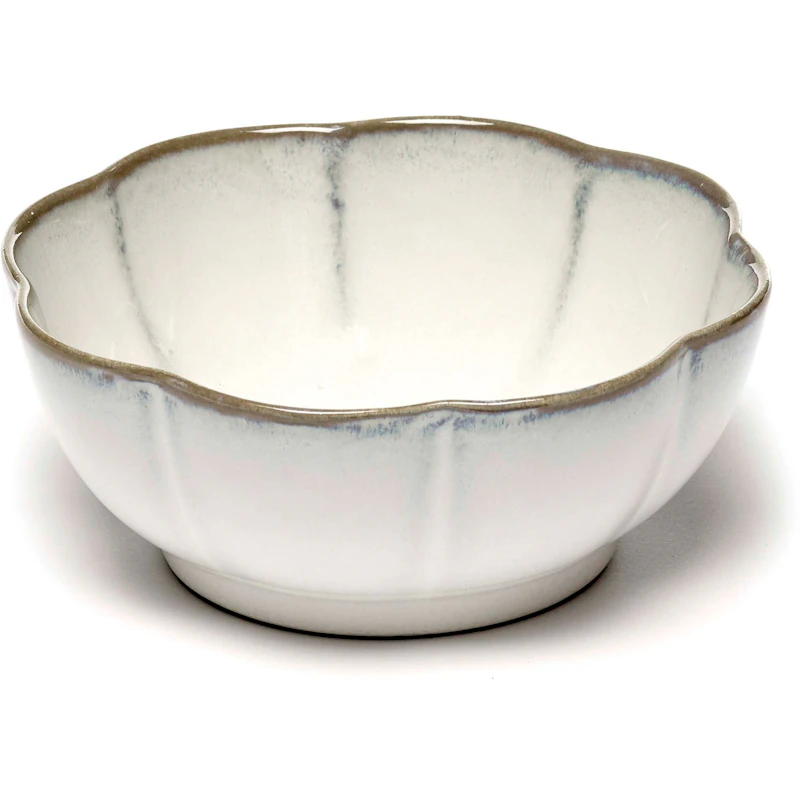 Inku Bowl Ribbed, White