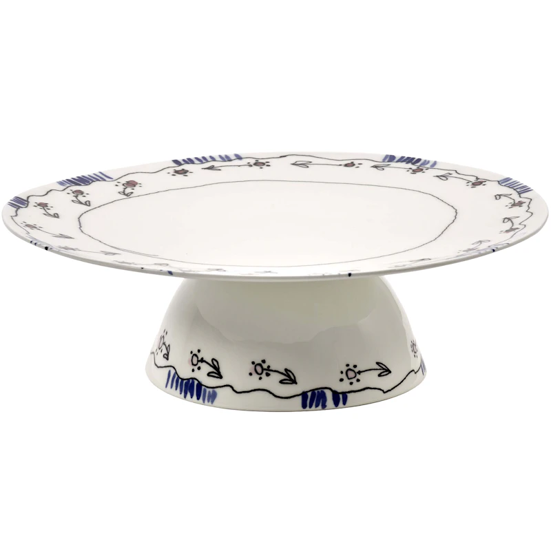 Midnight Flowers Cake Stand Large 28 cm, Milk