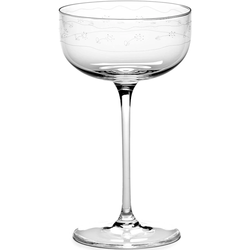 Midnight Flowers Champagne Coupe 24 cl, Transparent