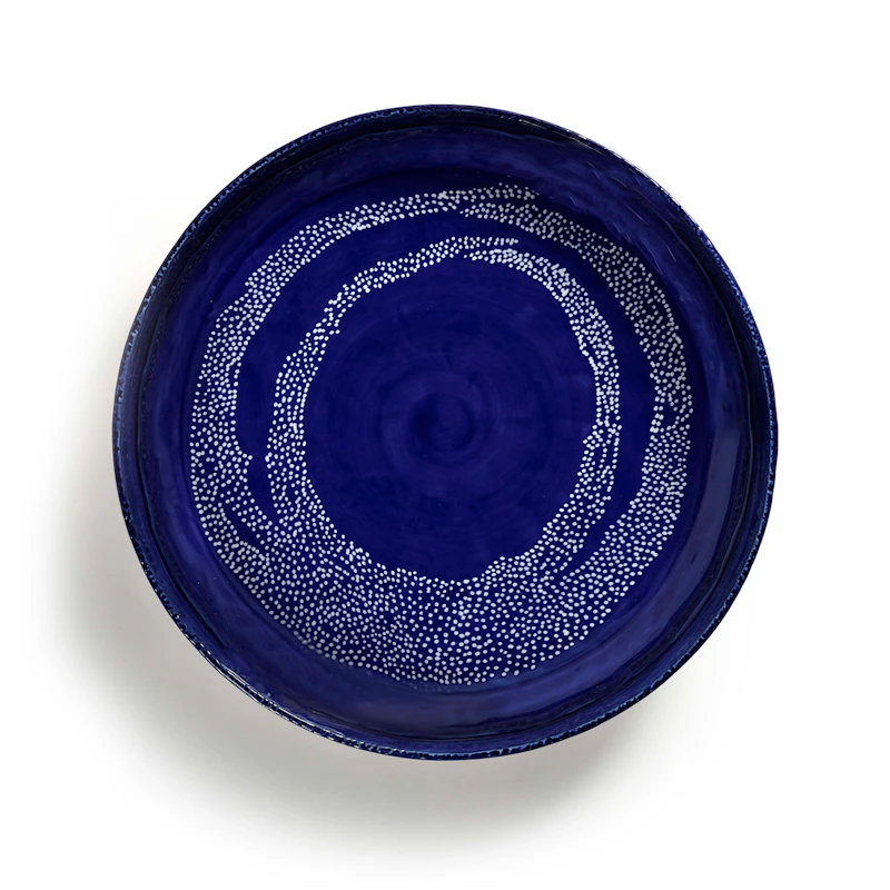 Feast Serving Bowl 36 cm, Dark Blue / White