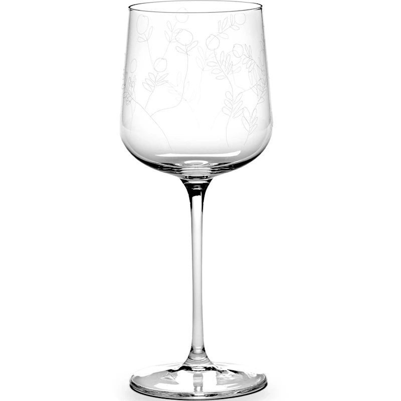 Midnight Flowers White Wine Glass 40 cl, Transparent