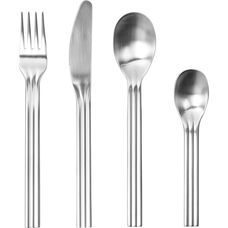 Canteen Cutlery Set 16 Pieces, Brushed Silver
