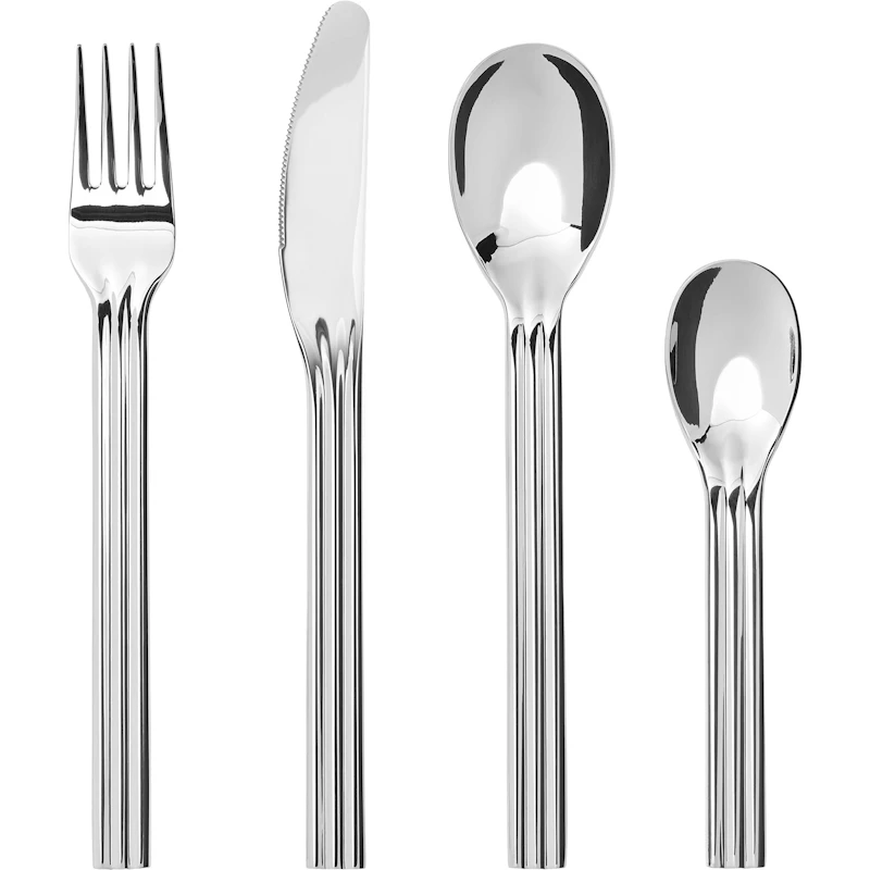 Canteen Cutlery Set 16 Pieces, Polished Silver