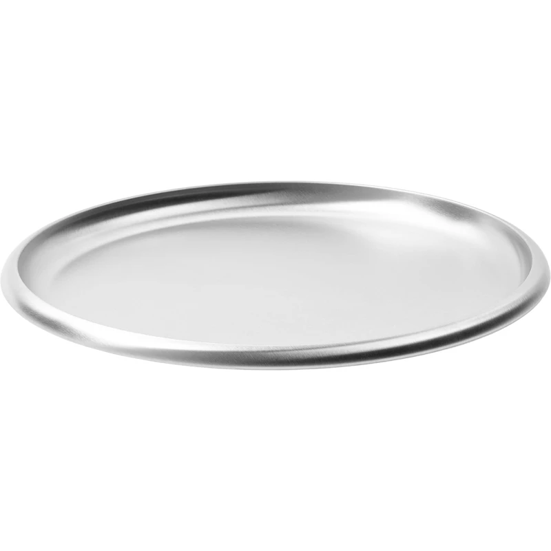 Round Tray, Brushed Silver