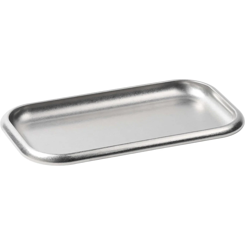 Steel Serving Tray, Stonewashed Silver