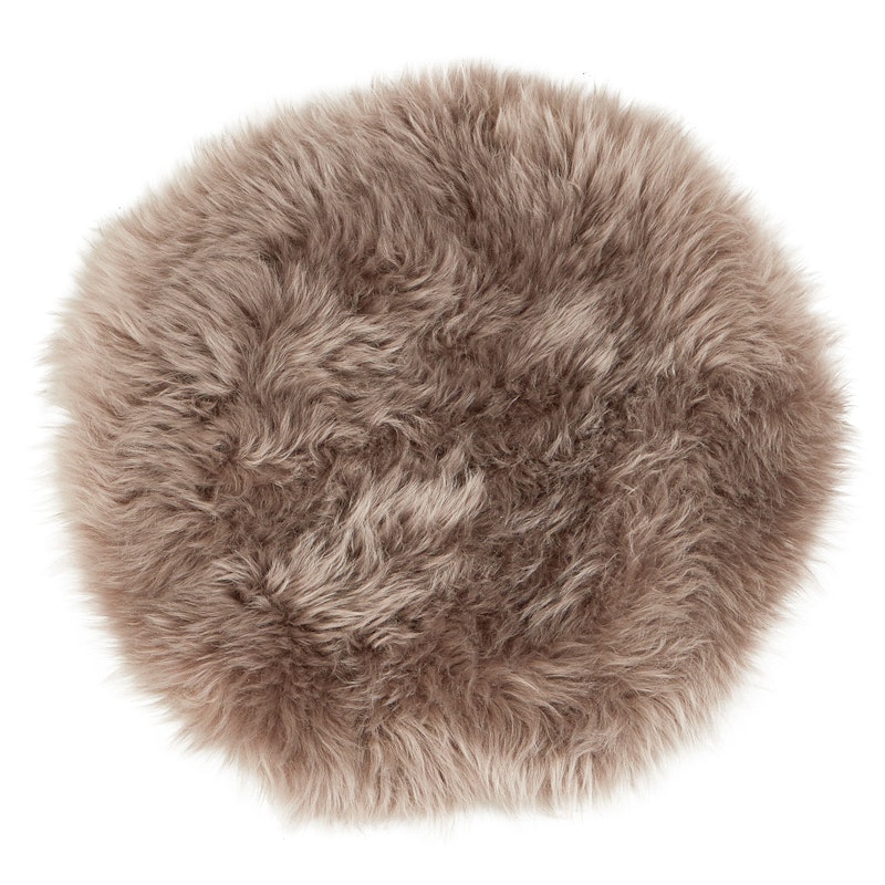 Moa Round Seat Cushion 36cm Long-haired, Mushroom