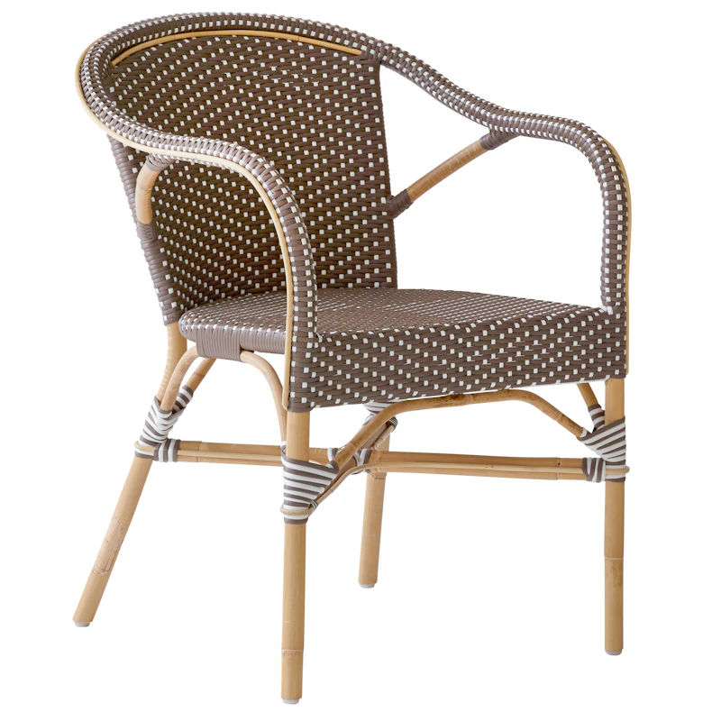 Madeleine Café Chair With Armrest, Taupe