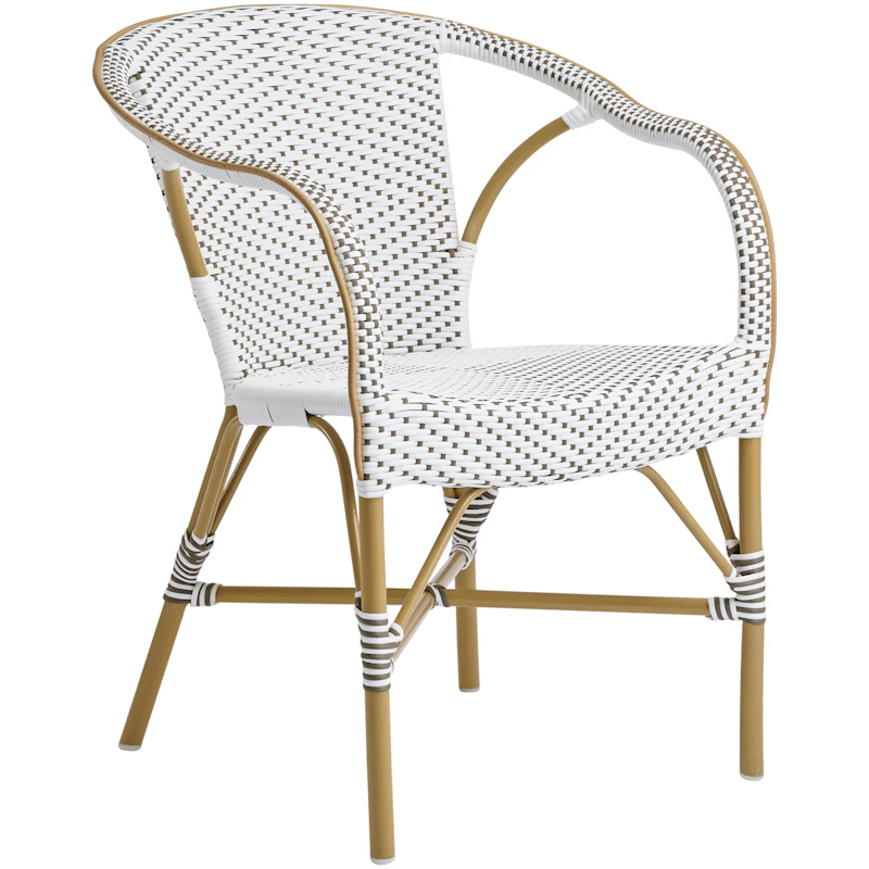 Madeleine Café Chair Outdoor, White / Almond