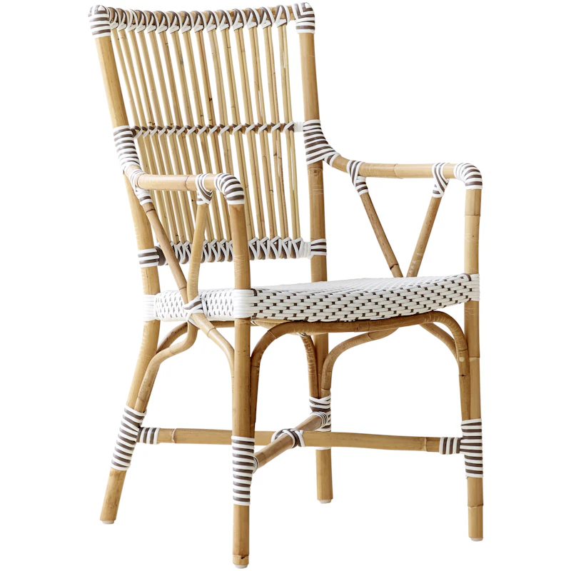 Monique Café Chair With Armrests, White