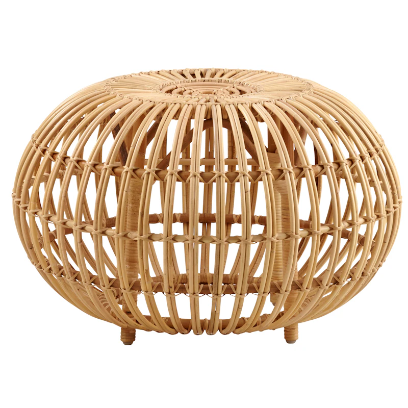 Ottoman Footstool Rattan Ø65 cm, Natural