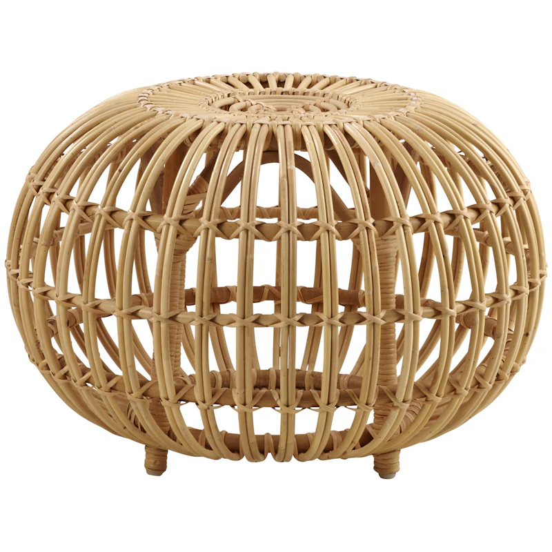 Ottoman Footstool Rattan Ø55 cm, Natural