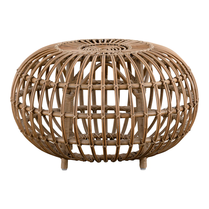 Ottoman Footstool Rattan Ø65 cm, Antique