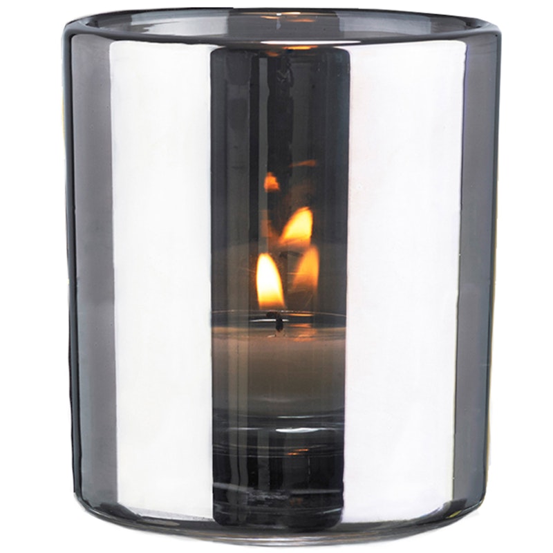 Hurricane Candle Holder 9 cm, Silver