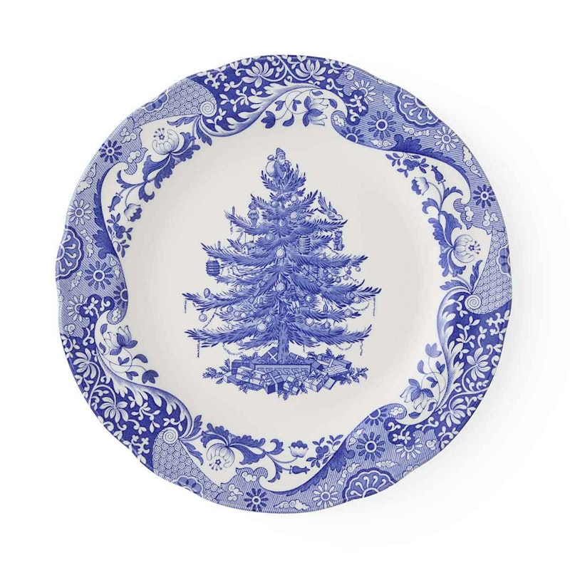 Blue Italian Christmas Dinner Plate 27 cm, Blue
