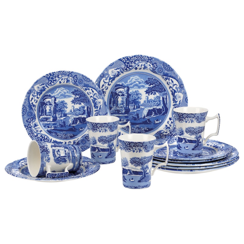 Blue Italian Dinnerware, 12 Pieces