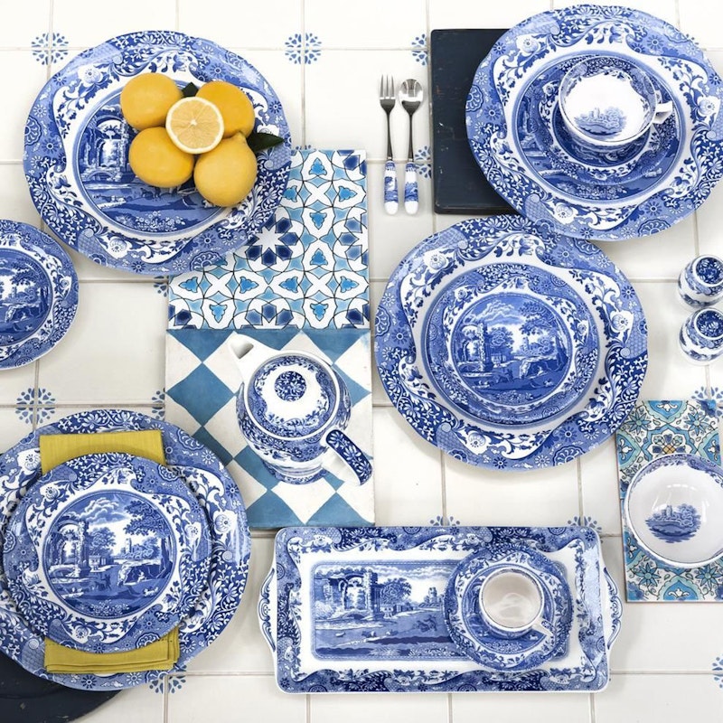 Blue Italian Dinnerware, 12 Pieces from Spode