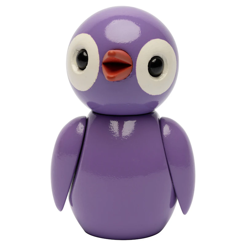 Grateful Spring Bird Wooden Figurine 6.5 cm, Lilac